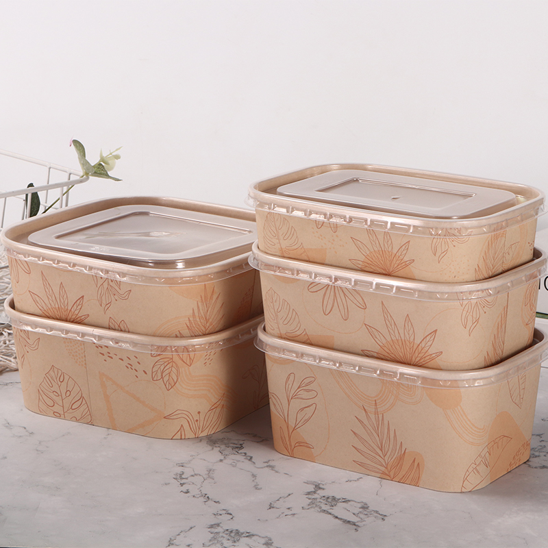 Ciotola di carta rettangolare e quadrata